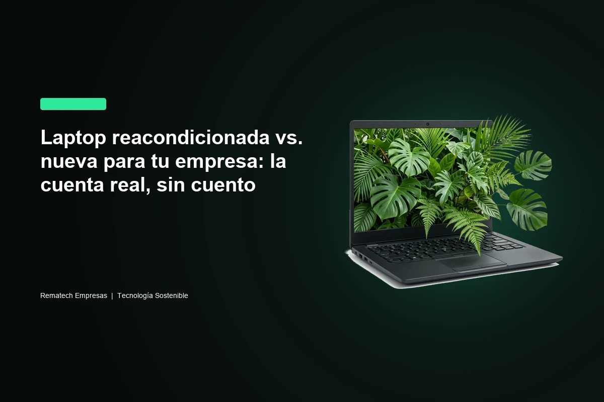 Laptop reacondicionada vs. nueva para tu empresa: la cuenta real, sin cuento